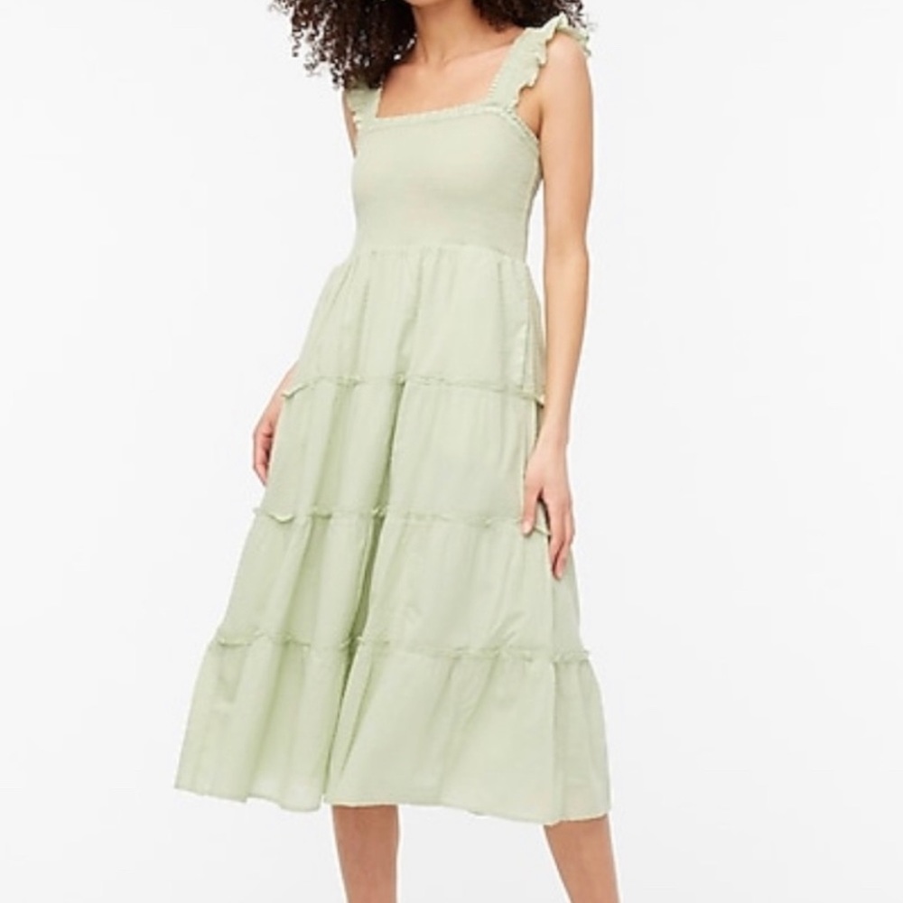 green spring maxi dress J. crew